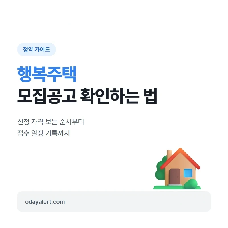 행복주택 모집공고 확인하는 법: 신청 자격 보는 순서
